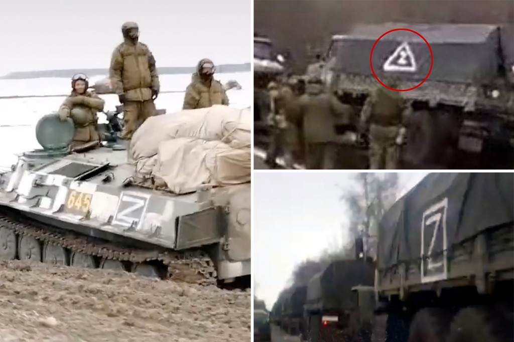 Российские танки с загадочной буквой Z въезжают в Украину