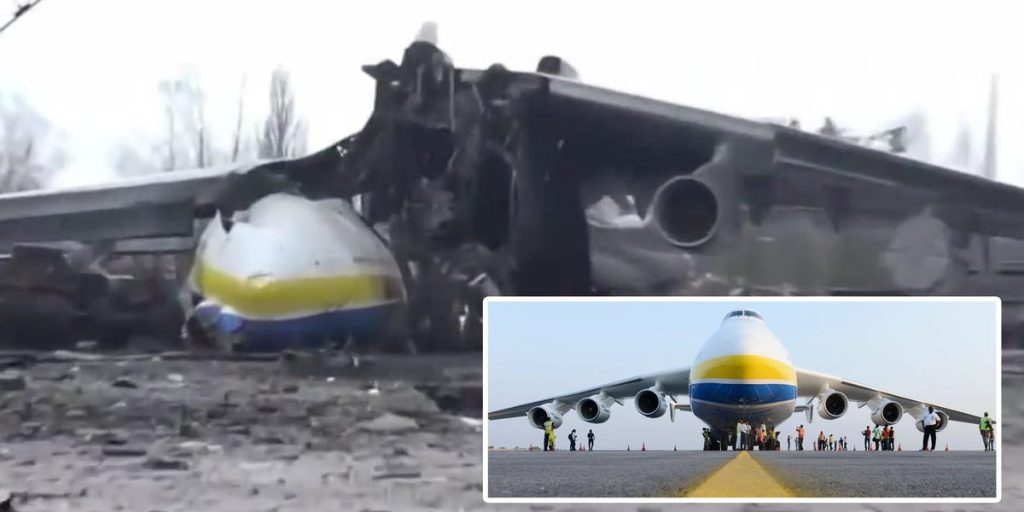 Обломки огромного самолета уничтожены во время вторжения России в Украину