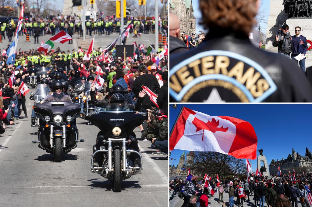 Мотоциклы разъезжают по канадской столице на глазах у полиции