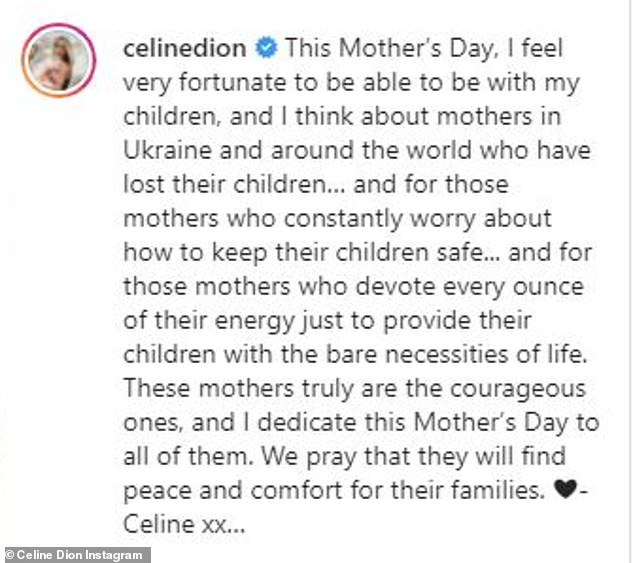 Любовь: Селин поделилась трогательными словами вместе с фотографией своих любимых детей